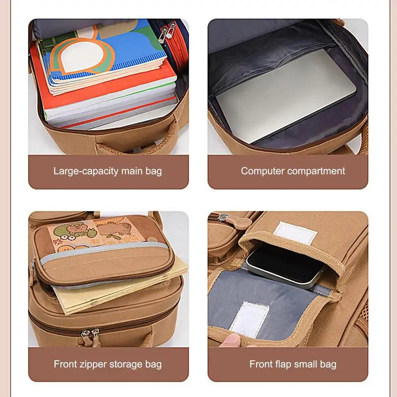 Capibara Student Schoolbag, Large capacity Children Backpack