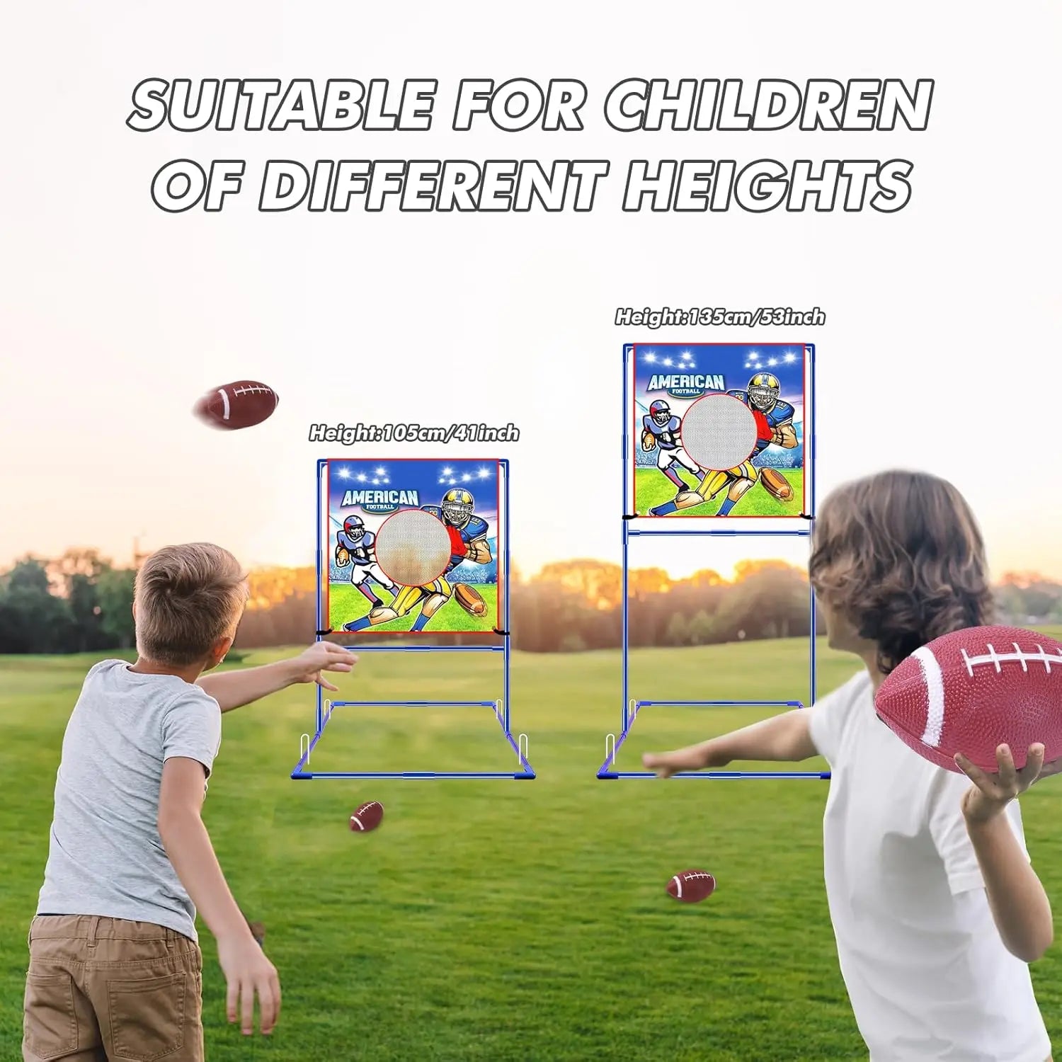 VATOS Rugby US Football Toss Target Games with 4 Footballs