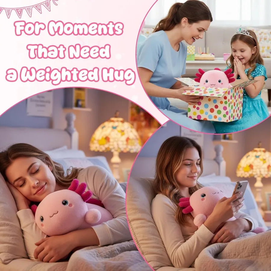 Weighted Stuffed Animal Axolotl Soft Plush Toy Pillow