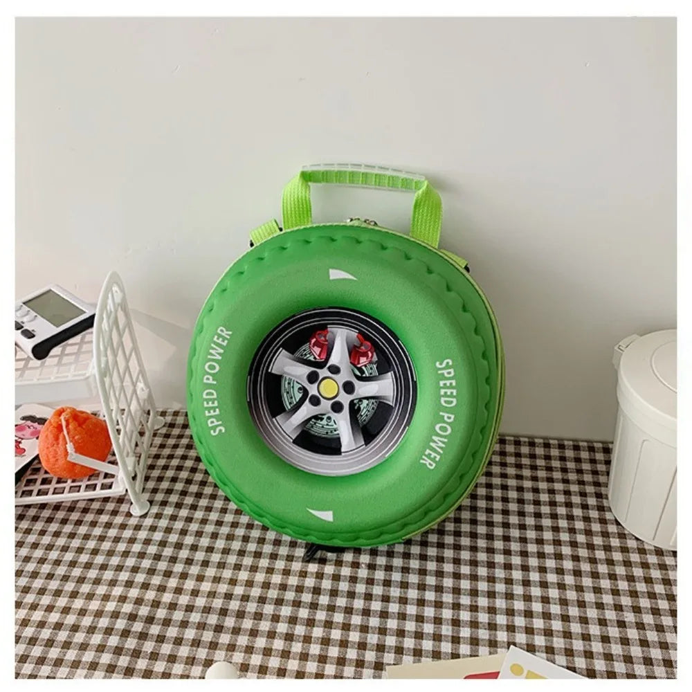 New Colorful Tyre Shaped Children's Schoolbag 3D Cartoon Backpack