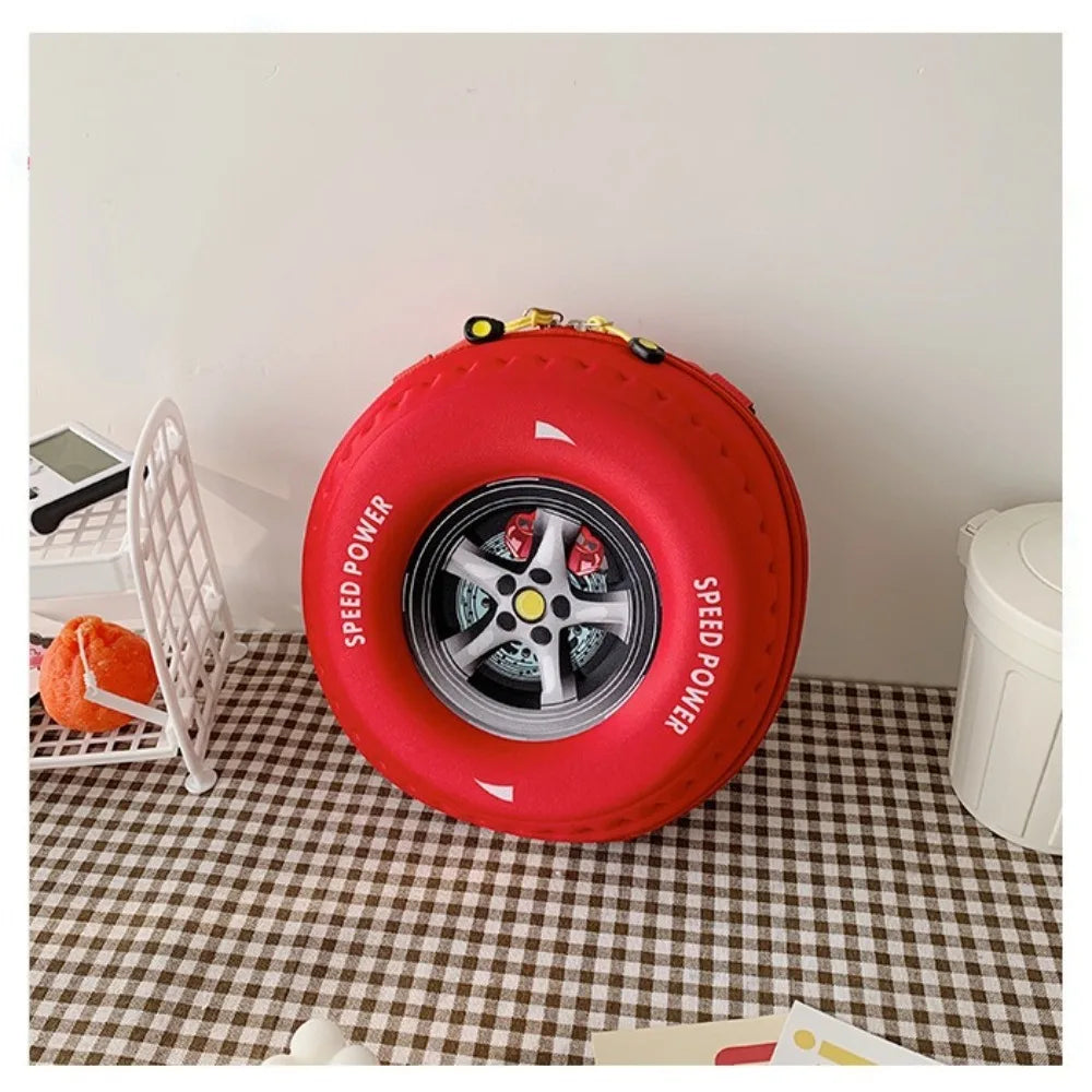 New Colorful Tyre Shaped Children's Schoolbag 3D Cartoon Backpack