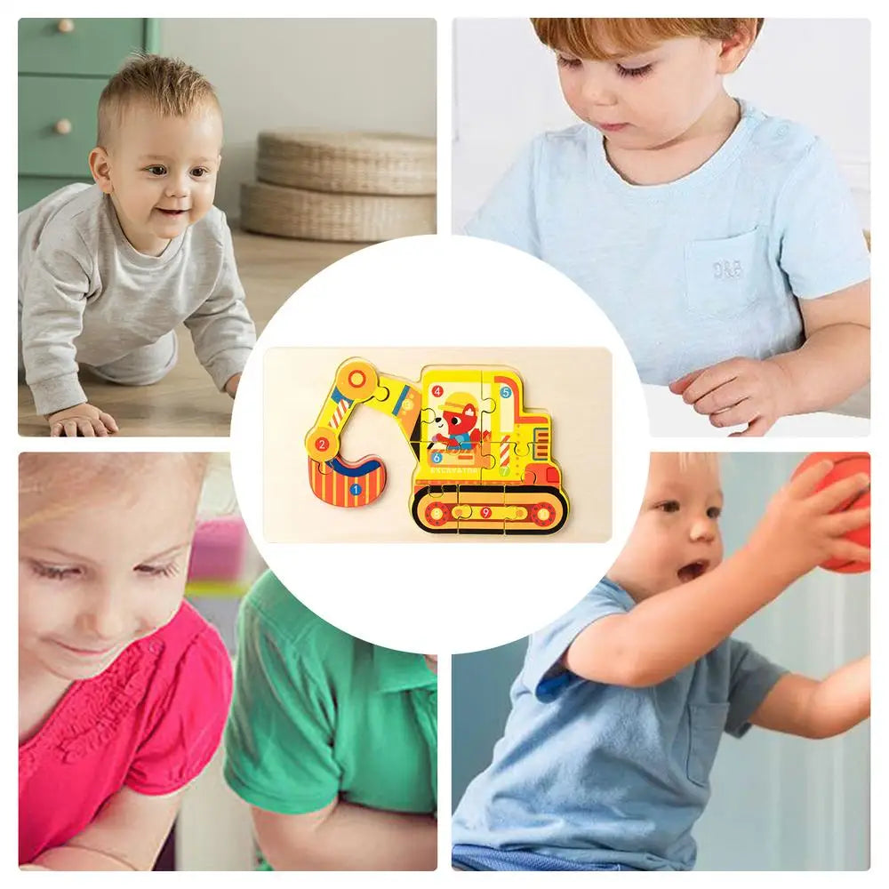 Fire Truck Puzzles Wooden Kids Vehicle Puzzles Toys