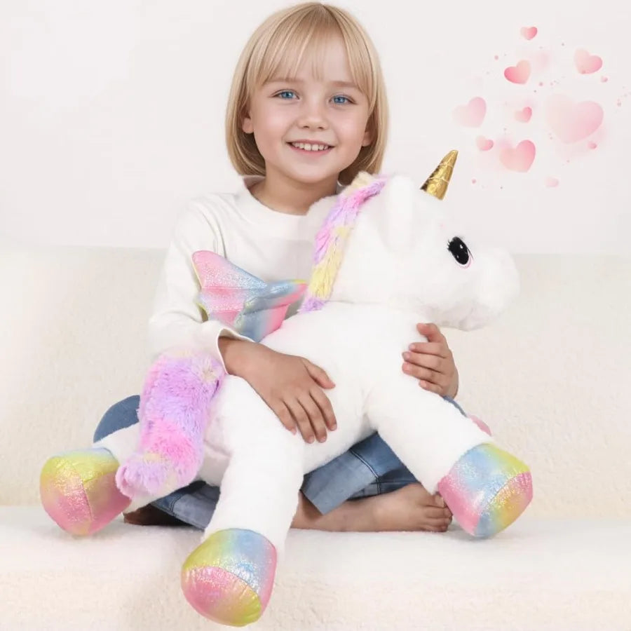 Animal Plush Toy Pillow Cute Soft Giant Unicorn with Rainbow