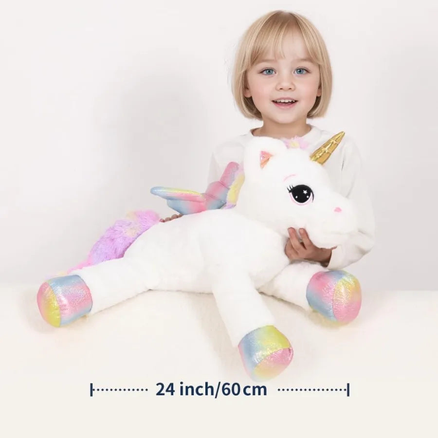 Animal Plush Toy Pillow Cute Soft Giant Unicorn with Rainbow
