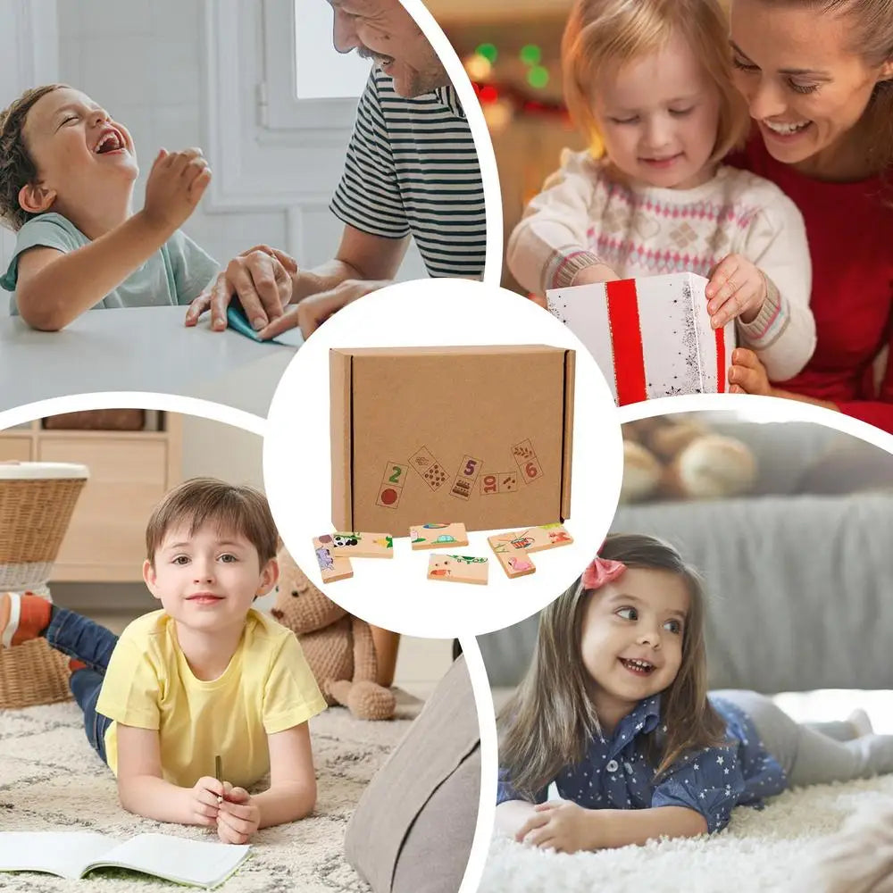Wooden Puzzles For Toddler Classic Domino Jigsaw Game Toys