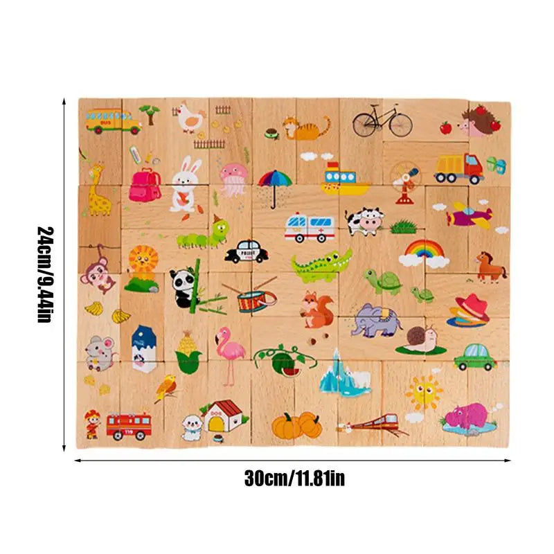 Wooden Puzzles For Toddler Classic Domino Jigsaw Game Toys