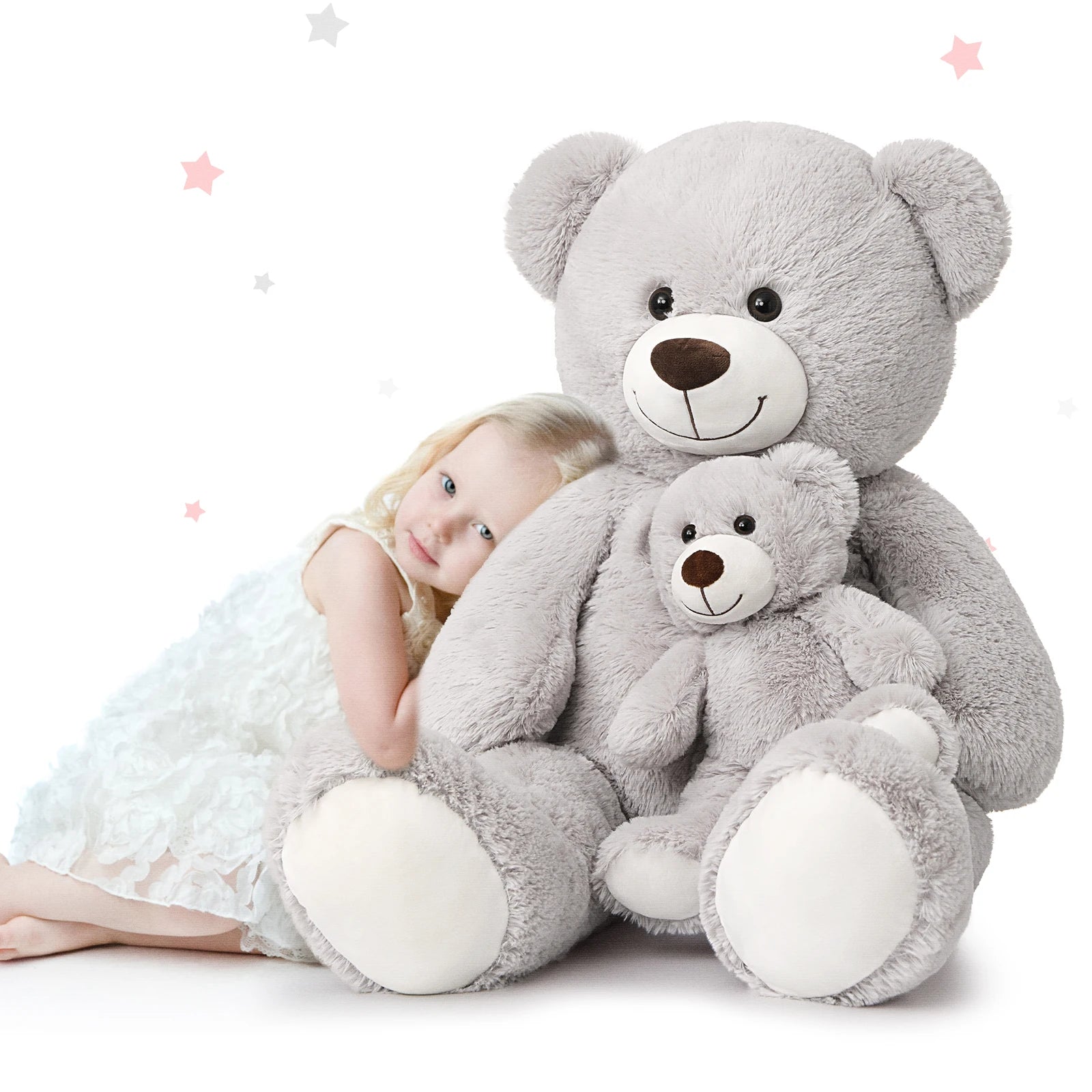 MorisMos Giant Teddy Bear Mommy and Baby Bear Soft
