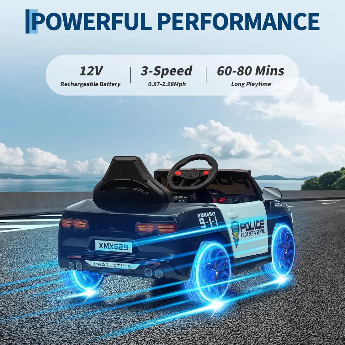 ids Ride on Car with Remote Control 4WD Battery Powered Truck