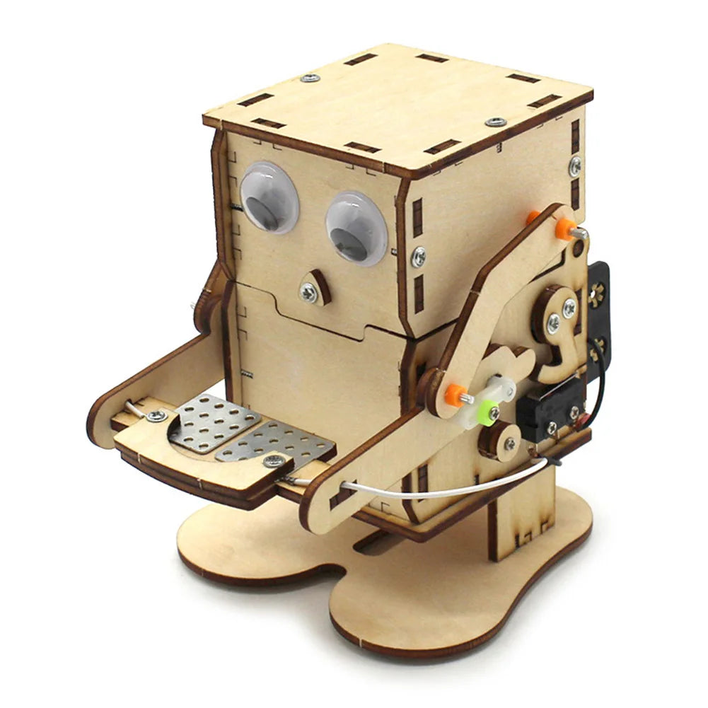 Robot Eating Coin Wood DIY Model Teaching Wooden Kit