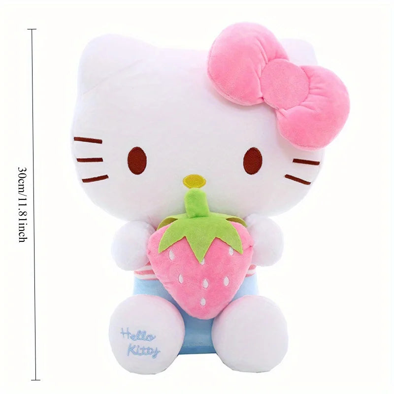 Kawaii Anime Strawberry KT Doll Sanrio Cartoon Cat Peluch Toy