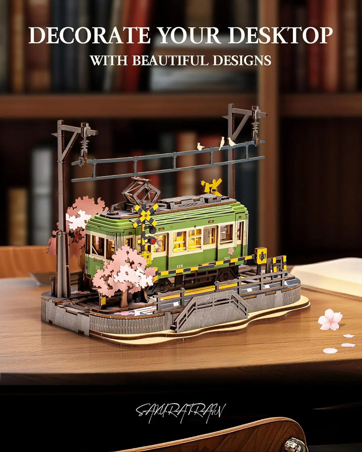 Robotime Sakura Journey Tram 3D Wooden Puzzles