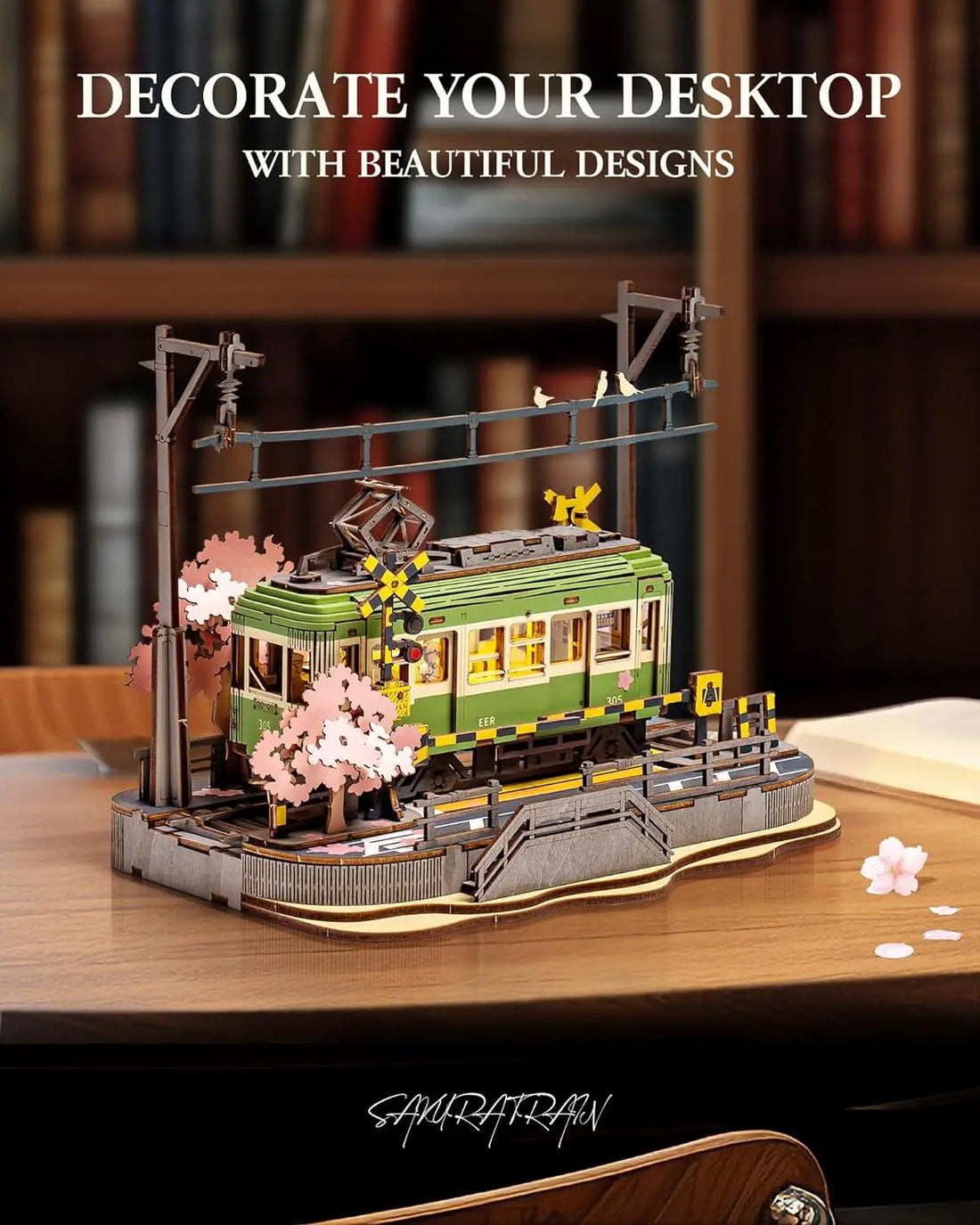Robotime Sakura Journey Tram 3D Wooden Puzzles
