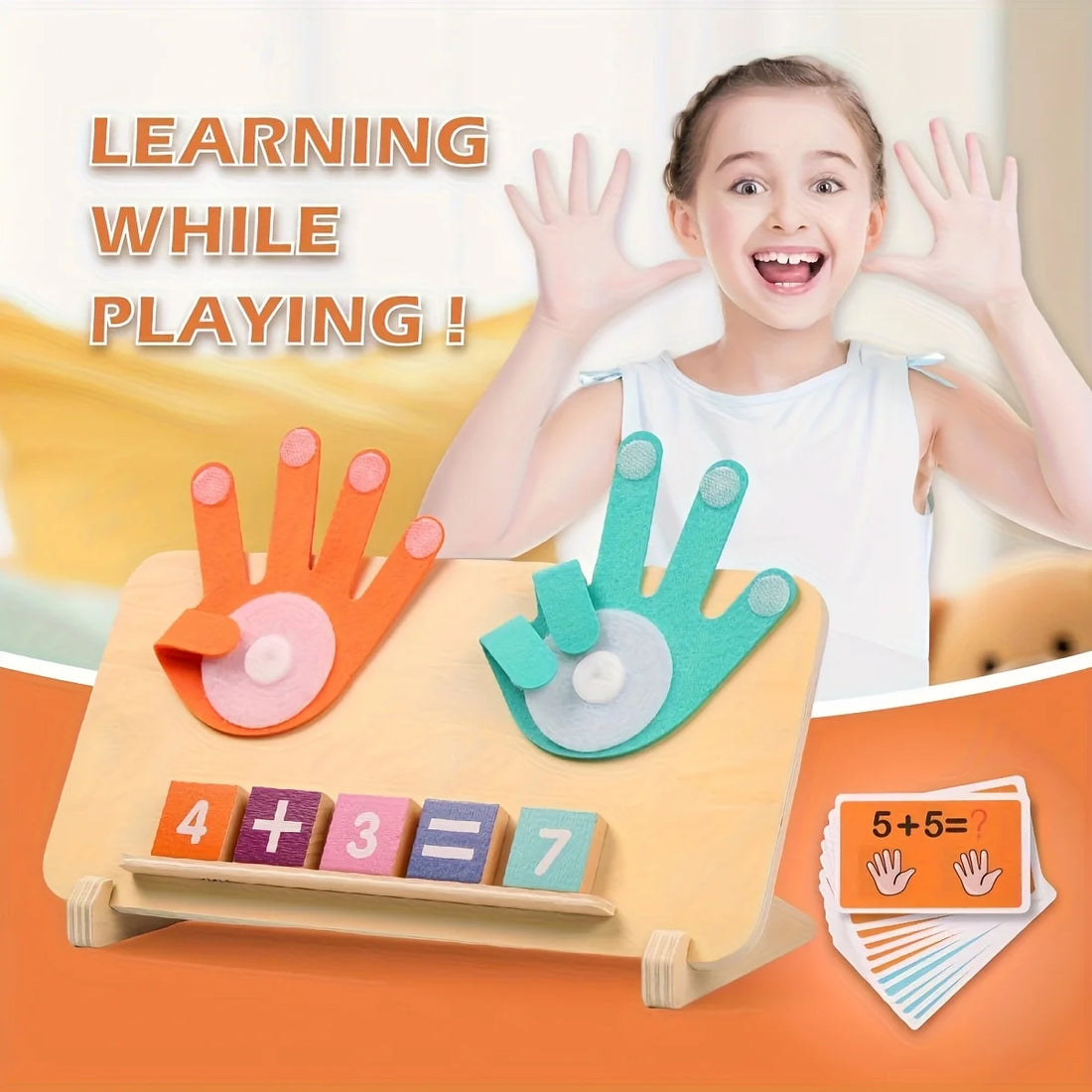 Wooden arithmetic learning board for children over 3 years