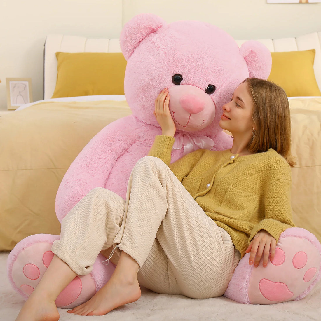 Tezituor Giant Teddy Bear 5 Feet Tall - Pink Valentines Gift
