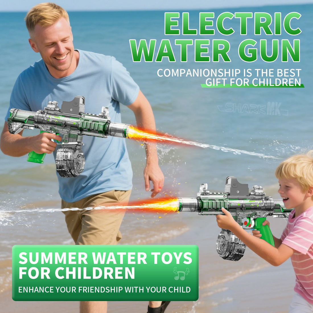 Led Light Emitting Electric Water Gun Toys for Kids Outdoor Beach Pool Toy