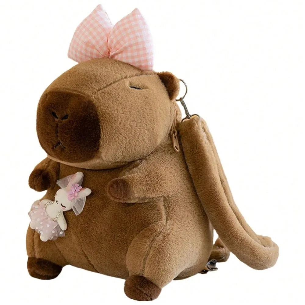 Cute Capybara Plush Backpack for Kids Girls, Cartoon Capybara