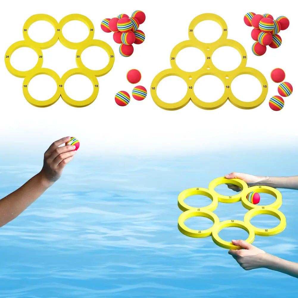 Floating Table With 10 Balls Floating  Ring Throwing Game Water