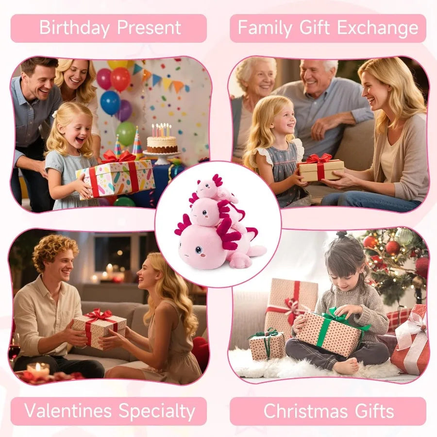 Weighted Stuffed Animal Axolotl Soft Plush Toy Pillow