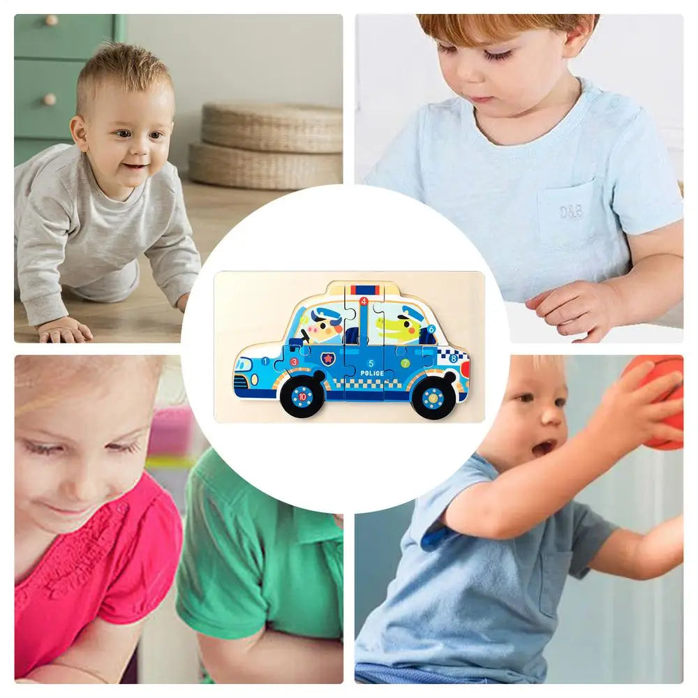 Fire Truck Puzzles Wooden Kids Vehicle Puzzles Toys