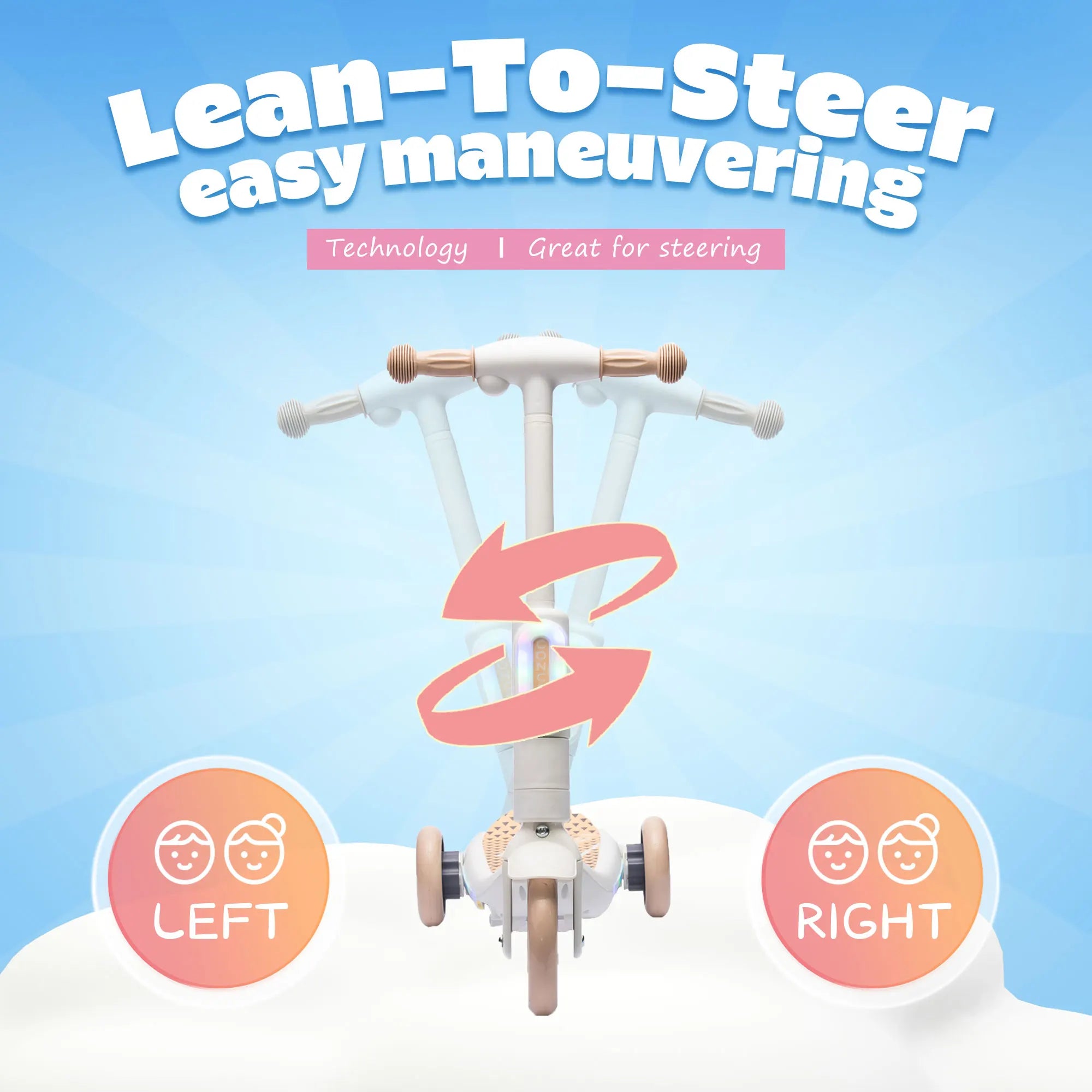 Electric Scooter for Kids Aged 3-6 Years, Ride on Toys