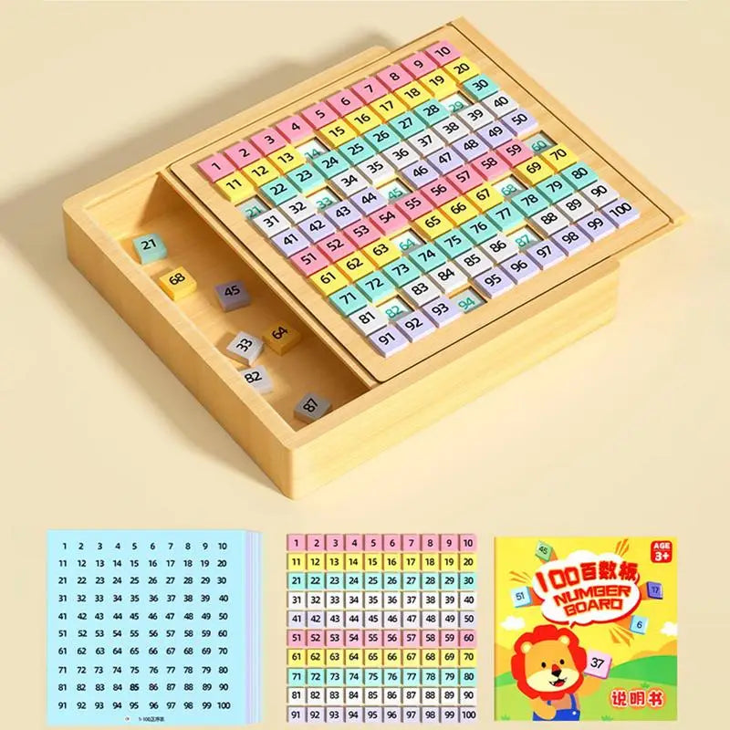 Wooden Sudoku Puzzles Board Game with Drawer 1-100