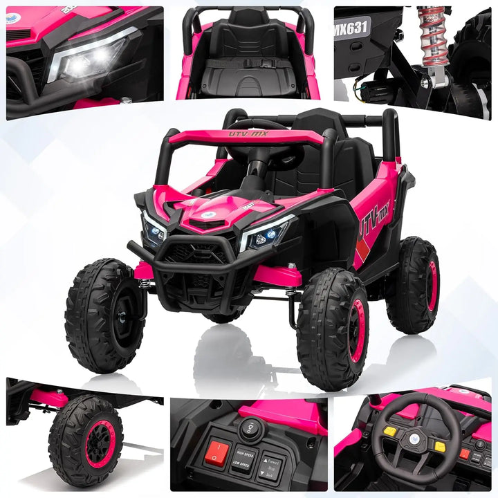 Bluetooth Music LED Lights Kids Ride On Car UTV Truck with RC