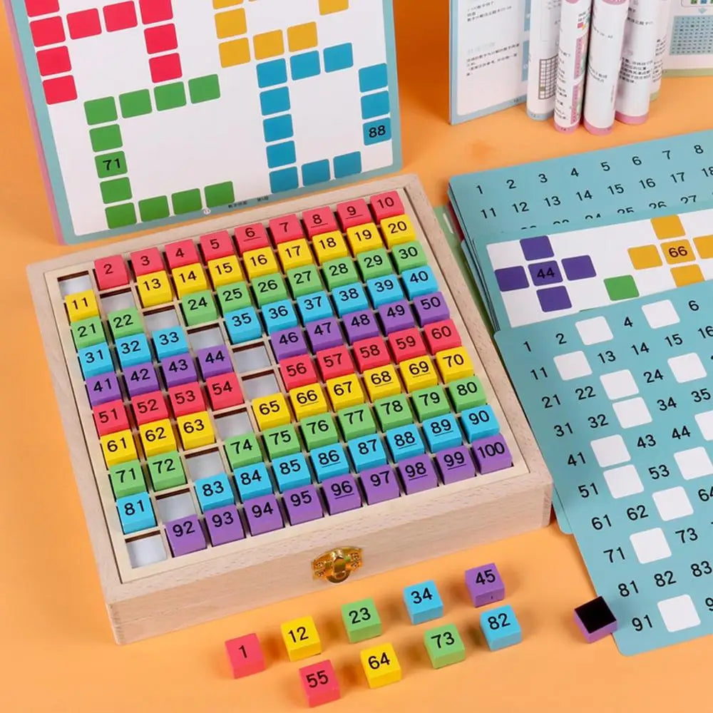 Wooden Sudoku Puzzles Board Game with Drawer 1-100