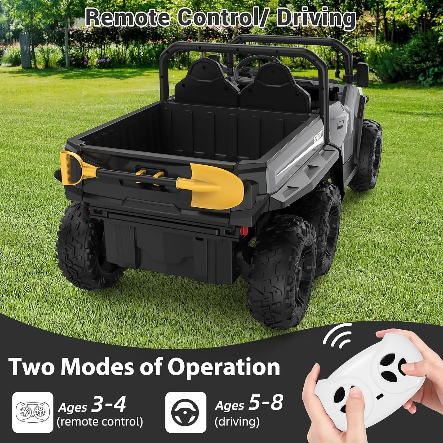 Electric Ride On Dump Truck with Remote Control 2-Seater Kids Ride