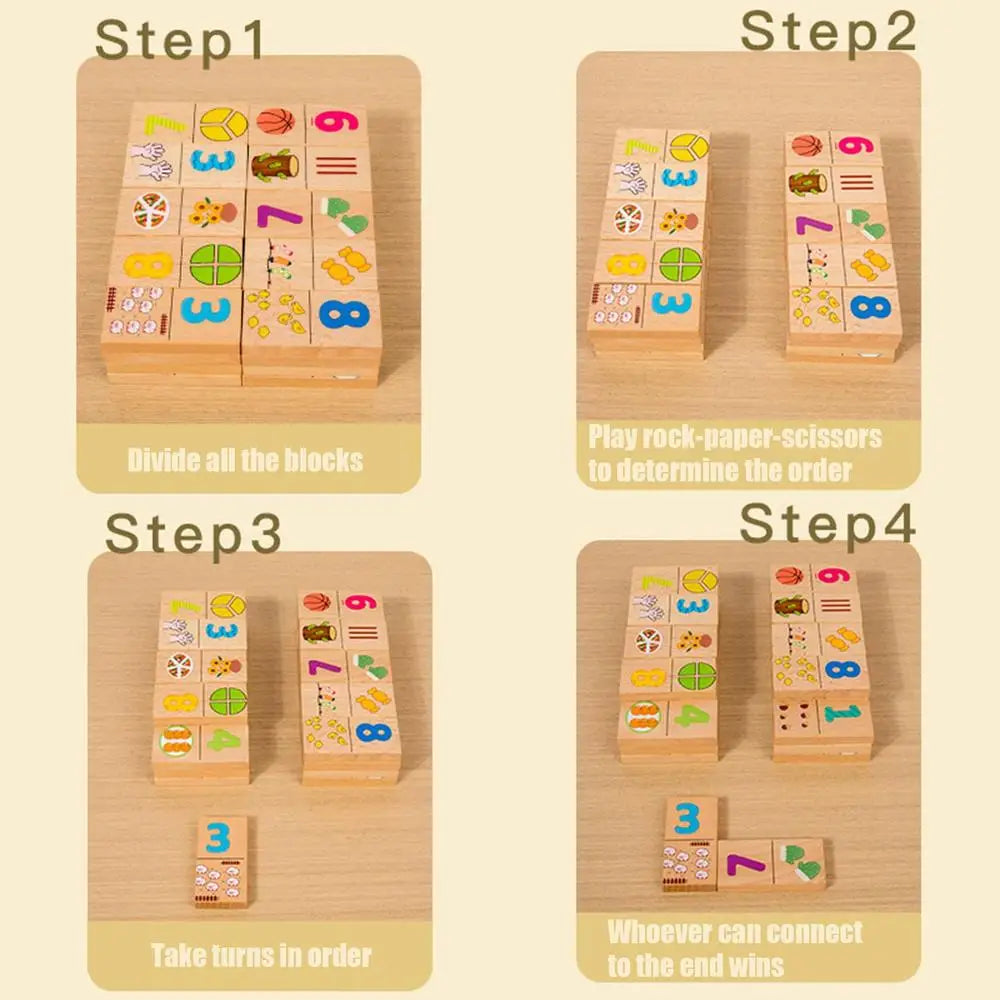 Wooden Puzzles For Toddler Classic Domino Jigsaw Game Toys