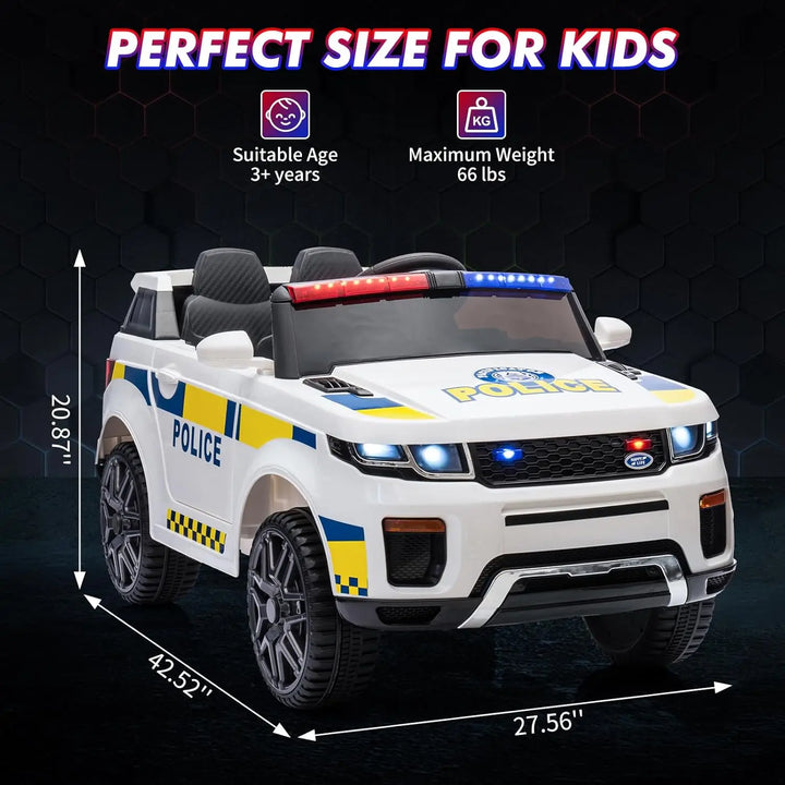 Kids Electric Police Car Children Ride on Toy with Remote Control