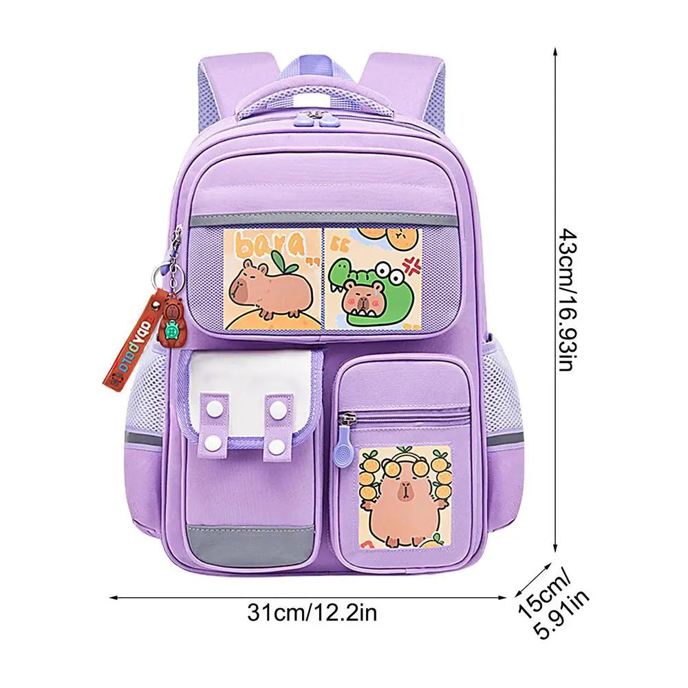 Capibara Student Schoolbag, Large capacity Children Backpack