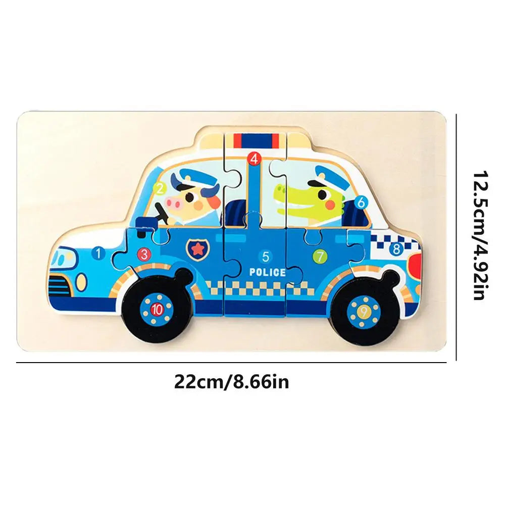 Fire Truck Puzzles Wooden Kids Vehicle Puzzles Toys