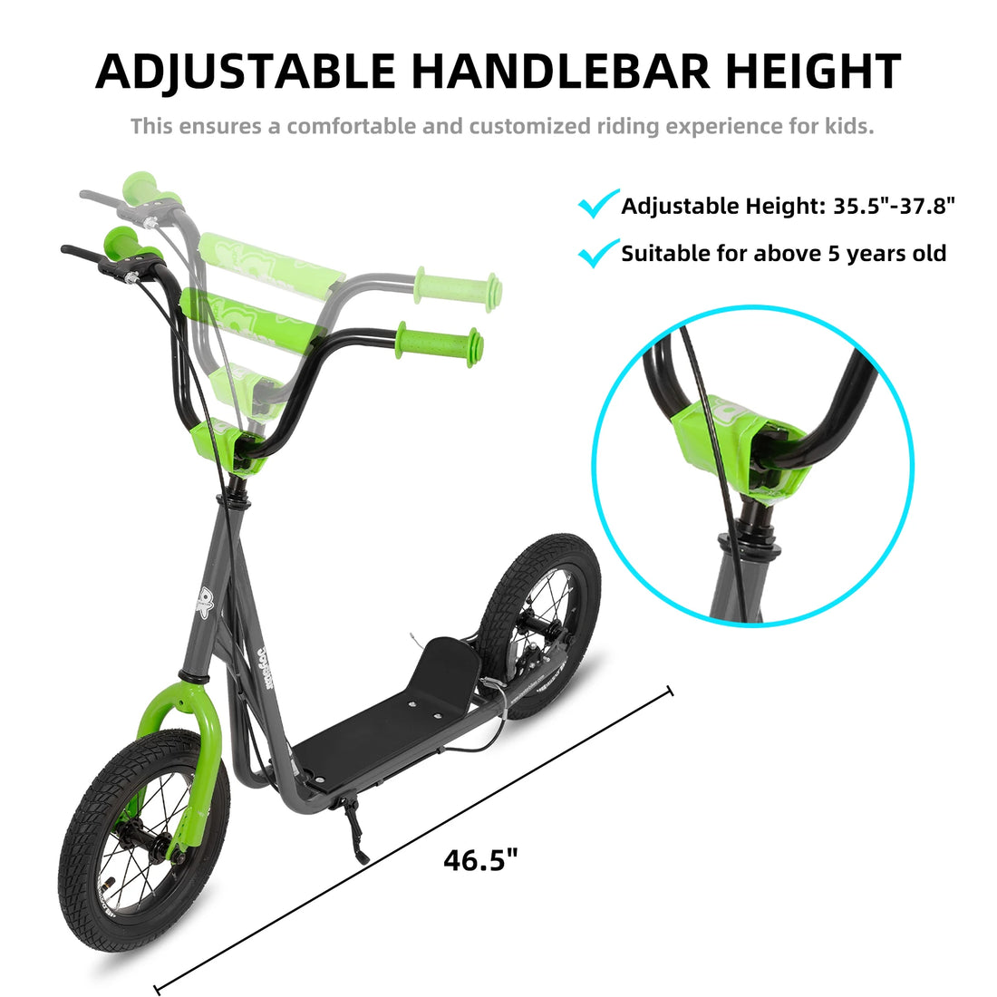 Kick Scooter for Ages 5-9 Years Old Kids Rear V-Brake and Adjustable
