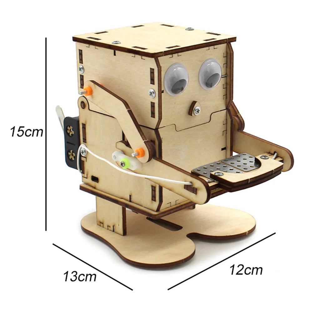 Robot Eating Coin Wood DIY Model Teaching Wooden Kit
