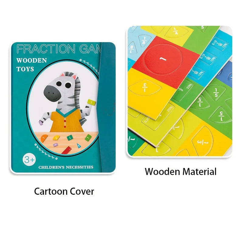 Children Magnetic Fraction Learning Math Toys Fraction Book Set