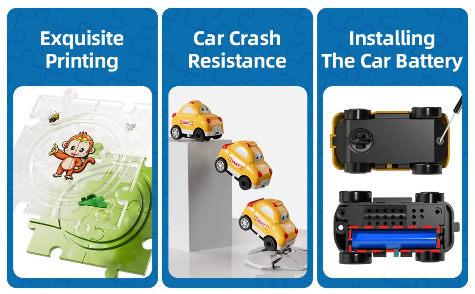 Jigsaw Puzzle Race Track Car Set Toys For Kids Puzzle Birthday Gifts