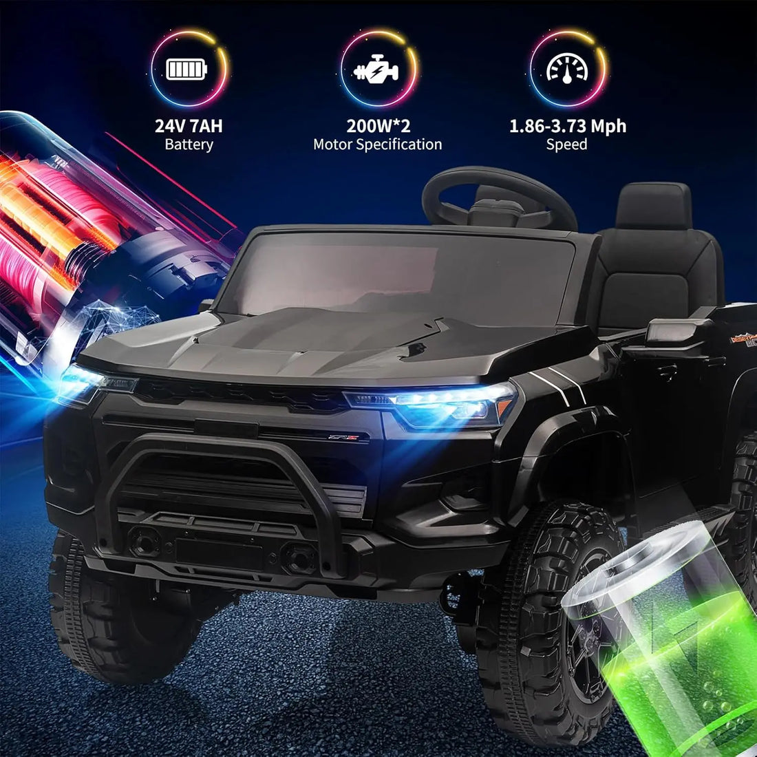 2 Seater Kids Ride On Truck Electric Ride On Car Toy for Toddlers