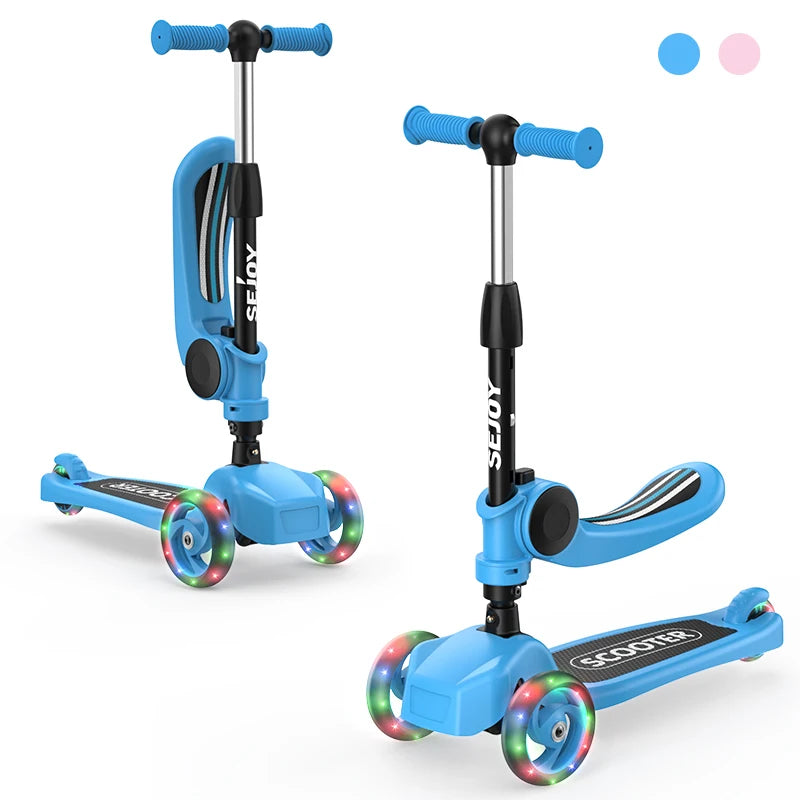 Kick Scooter for Kids with 3-Wheeled LED Lights Handlebar Scooter