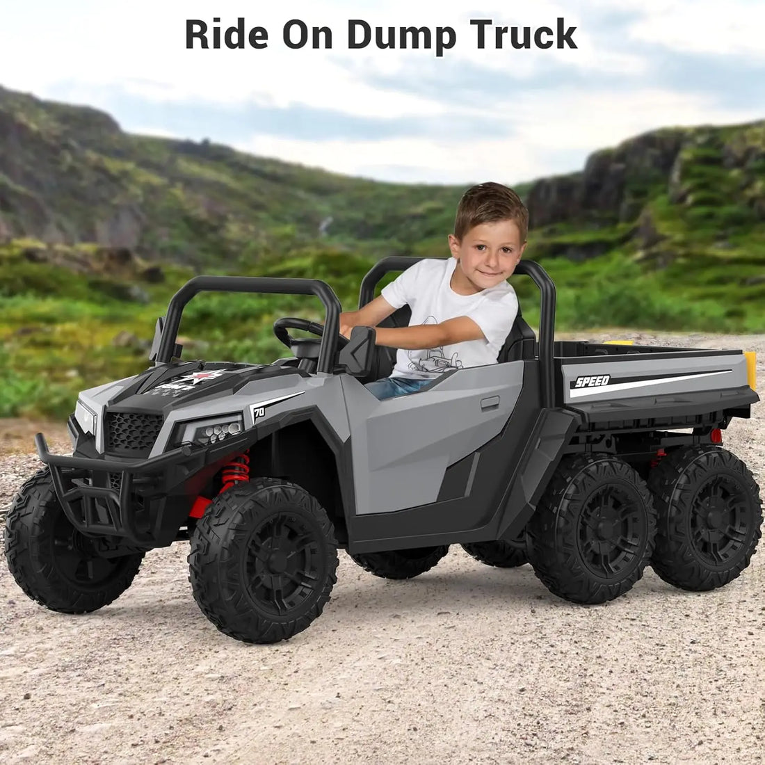 Electric Ride On Dump Truck with Remote Control 2-Seater Kids Ride