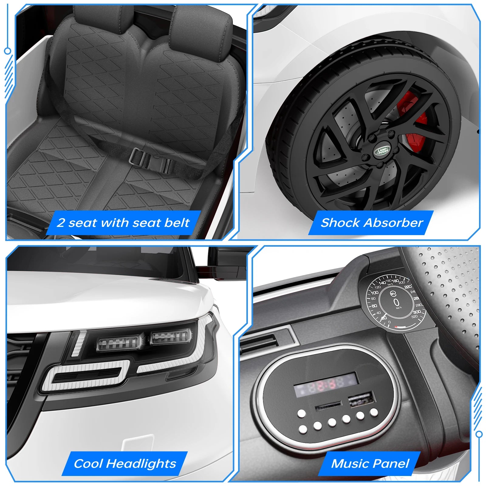 Electric Vehicle Toy with Remote Control 2-Seater Ride on Car Kids