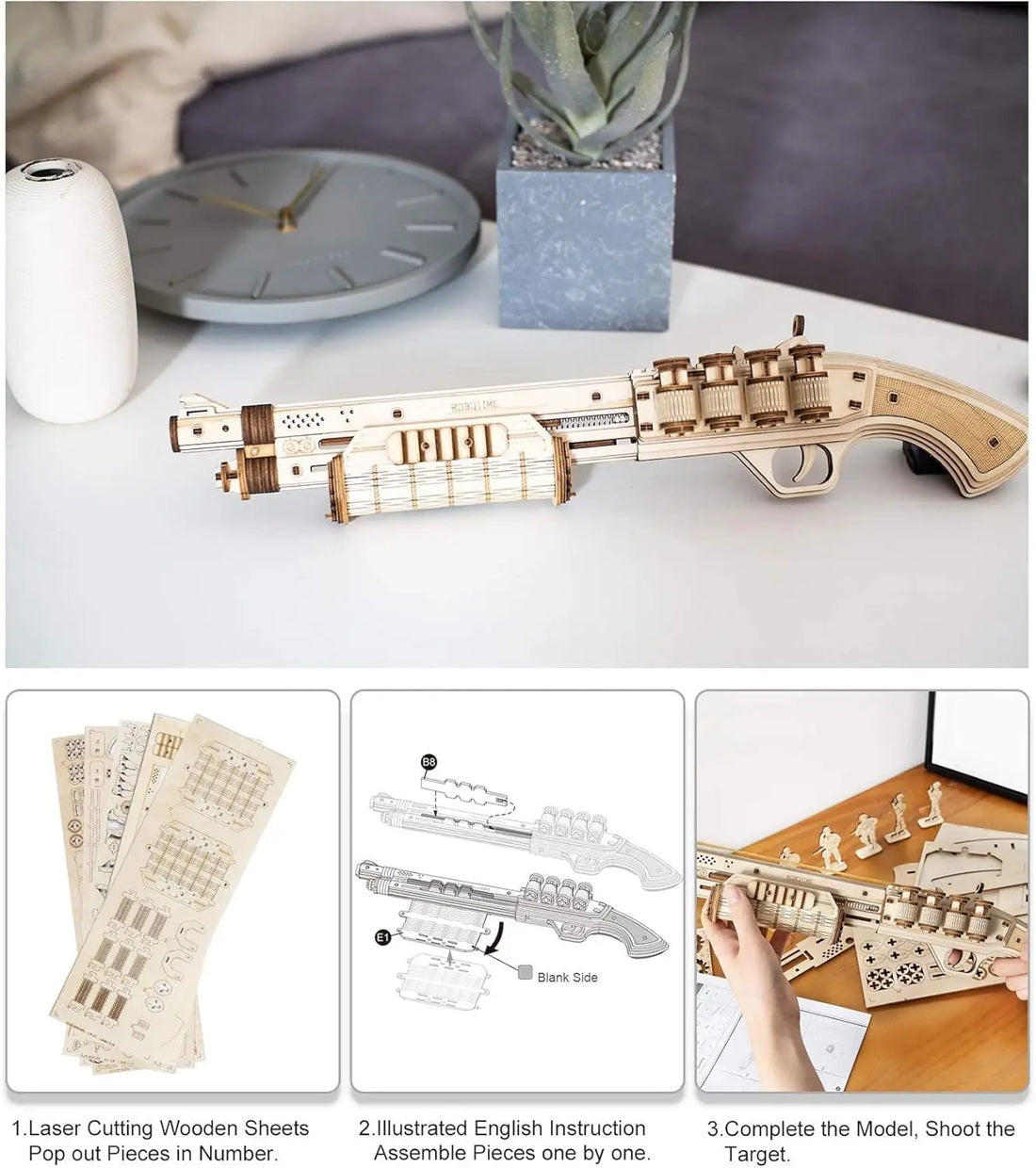 Robotime Rokr Corsac M60 Toy Gun 3D Wooden Puzzle
