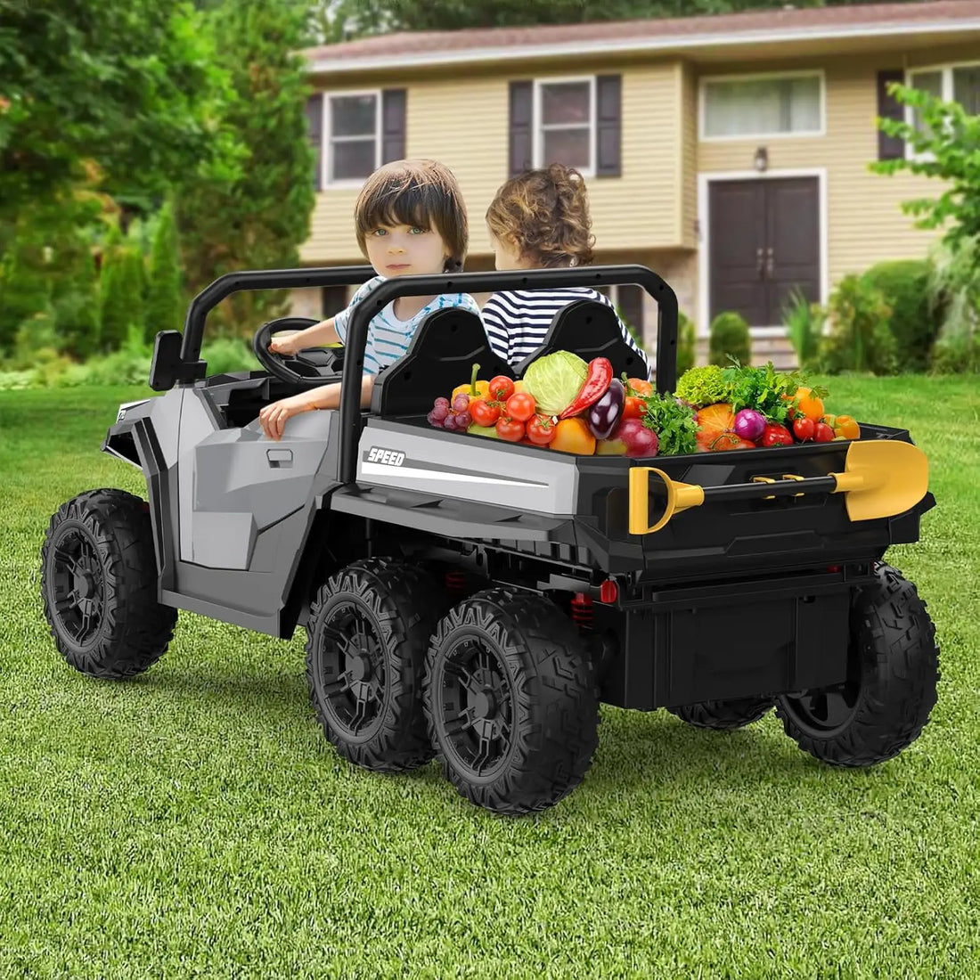 Electric Ride On Dump Truck with Remote Control 2-Seater Kids Ride