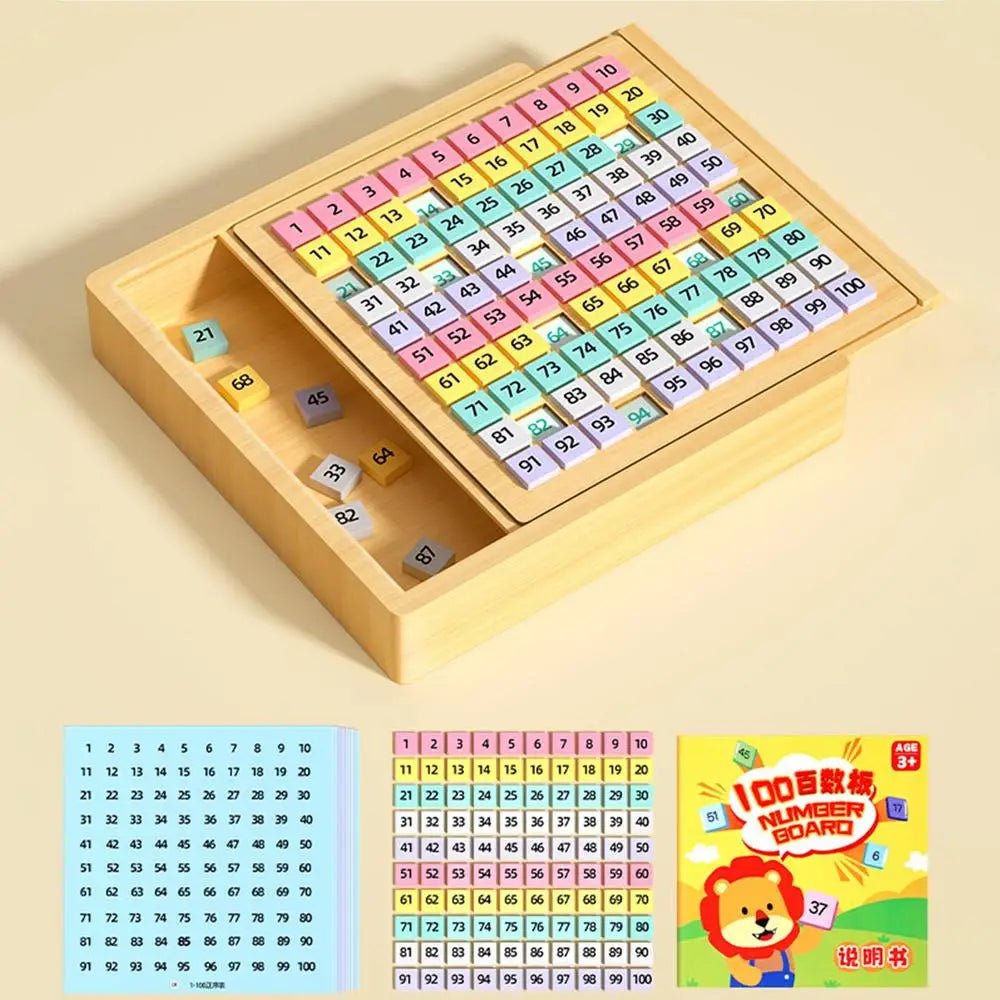 Wooden Sudoku Puzzles Board Game with Drawer 1-100