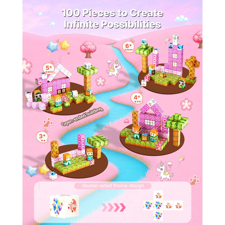 Magnetic Blocks Princess Castle Set Magnetic Building Cubes