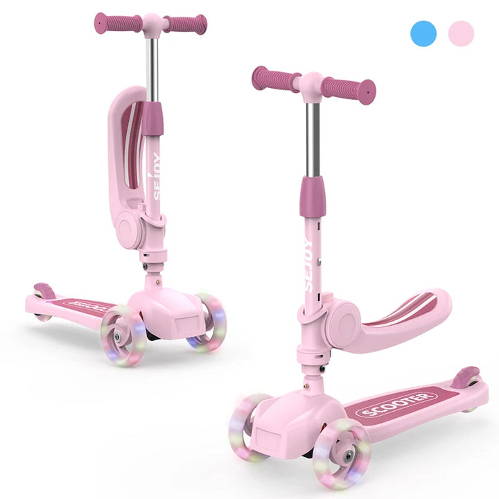 Kick Scooter for Kids with 3-Wheeled LED Lights Handlebar Scooter