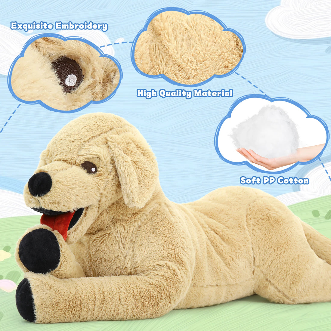 Dog Stuffed Animals Large, Golden Retriever Teddy Plush Toys