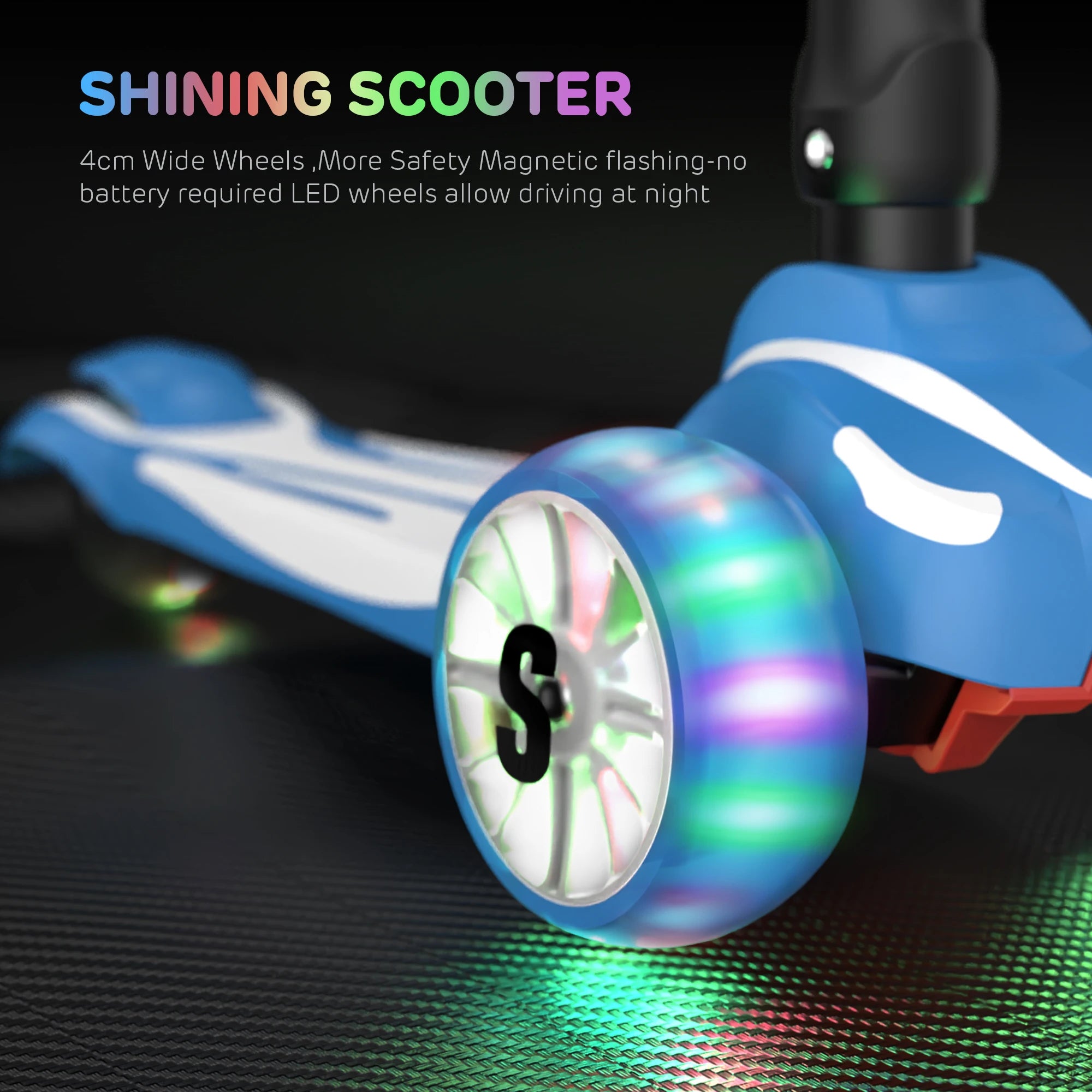 Sejoy Kids Kick Scooter with LED Lighted Wheels Height Wide Deck 3