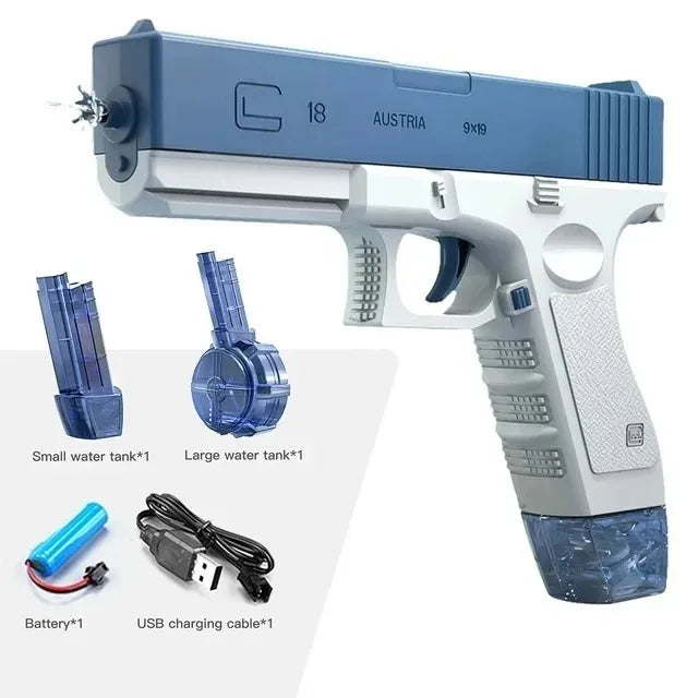 Water Gun Electric Pistol Shooting Toy Full Automatic Summer Shoot Toy