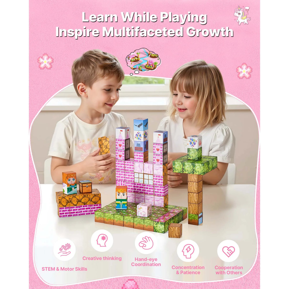Magnetic Blocks Princess Castle Set Magnetic Building Cubes