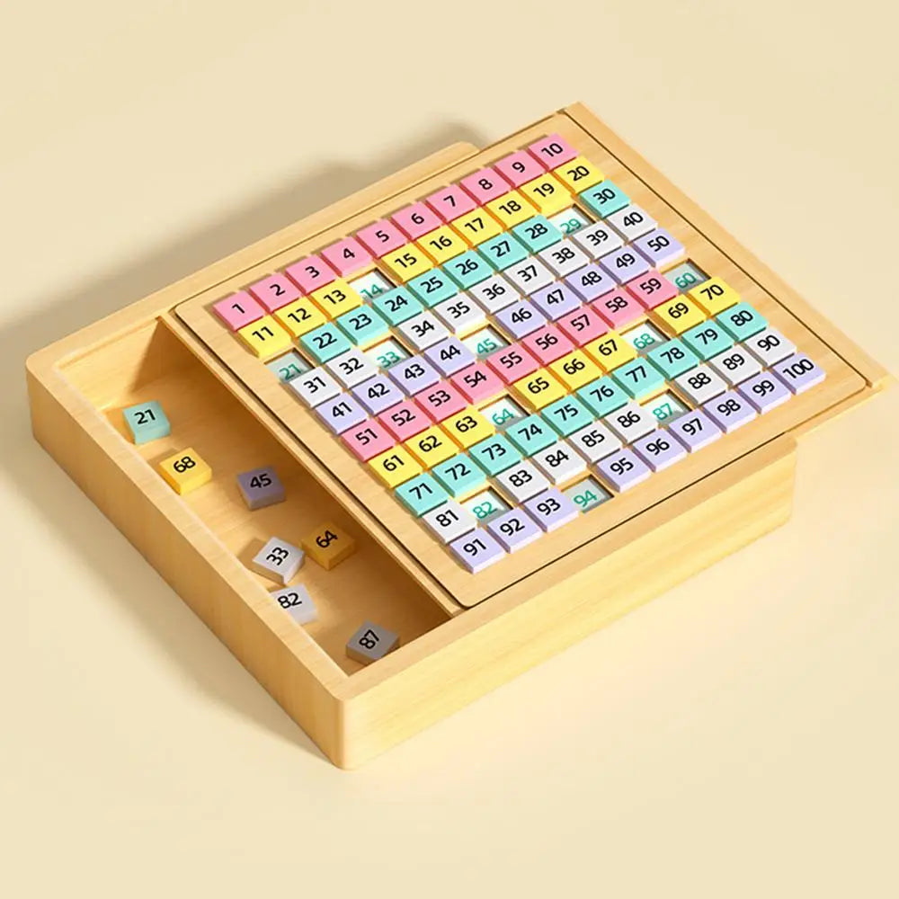 Wooden Sudoku Puzzles Board Game with Drawer 1-100